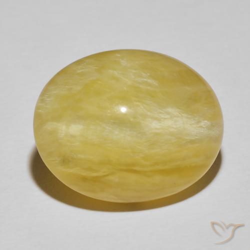 18.93ct Naturale Giallo ricco Opale Occhio di Gatto, Ovale, Opaco