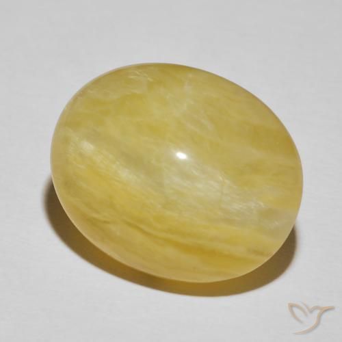 Opale Occhio di Gatto Giallo ricco naturale da 18.93 ct, Ovale, Opaco