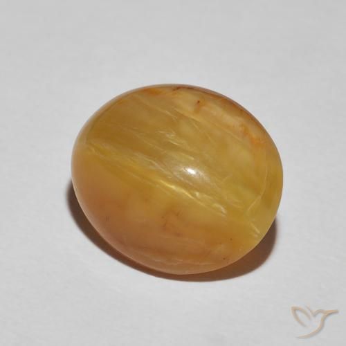Opale Occhio di Gatto Marrone dorato naturale da 5.89 ct, Ovale, Opaco