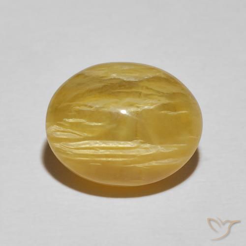 7.14ct Naturale Giallo ricco Opale Occhio di Gatto, Ovale, Opaco