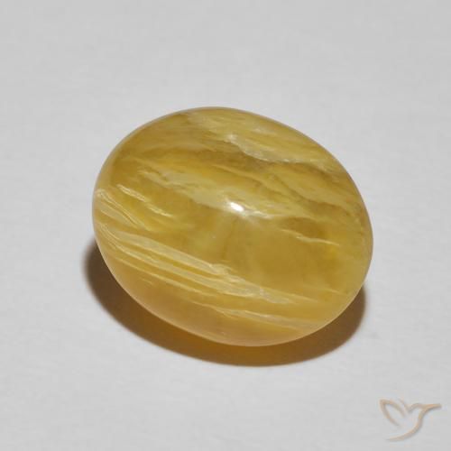 Opale Occhio di Gatto Giallo ricco naturale da 7.14 ct, Ovale, Opaco
