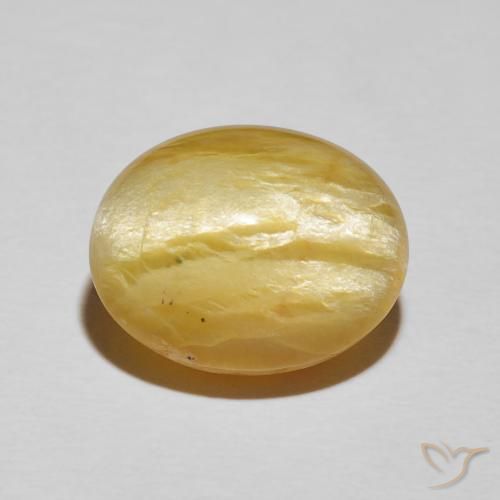 8.78ct Naturale Giallo medio Opale Occhio di Gatto, Ovale, Opaco
