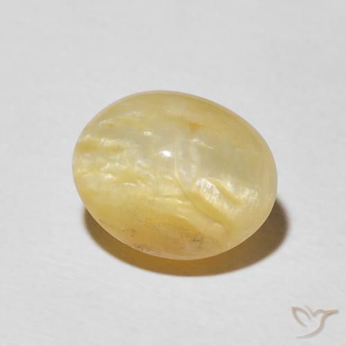 Opale Occhio di Gatto Giallo medio naturale da 3.43 ct, Ovale, Opaco