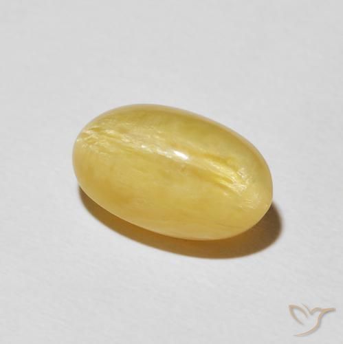 Opale Occhio di Gatto Giallo caldo naturale da 4.23 ct, Ovale, Opaco