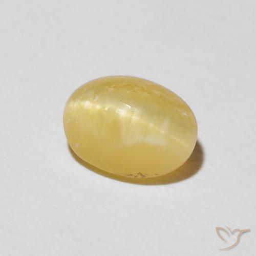1.45ct Naturale Giallo caldo Opale Occhio di Gatto, Ovale, Opaco