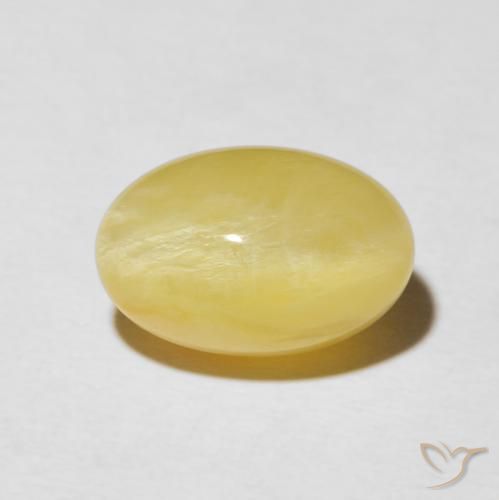 5.95ct Naturale Giallo chiaro Opale Occhio di Gatto, Ovale, Opaco