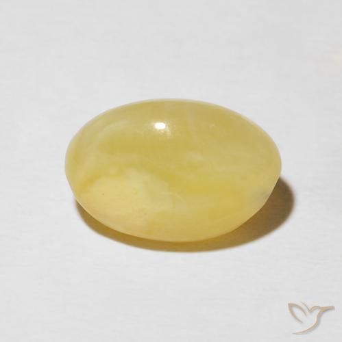Opale Occhio di Gatto Giallo chiaro naturale da 5.95 ct, Ovale, Opaco