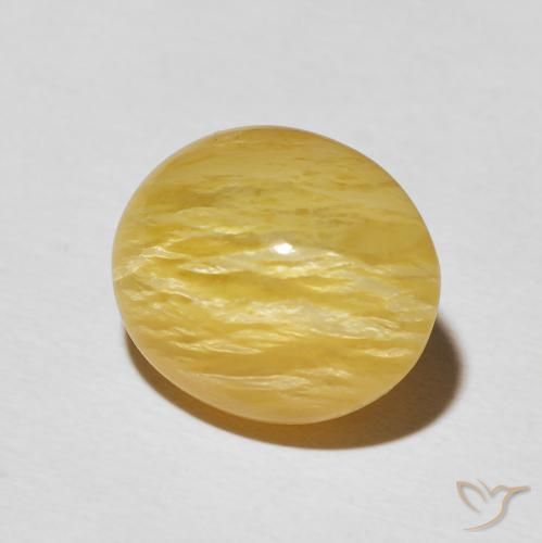 Opale Occhio di Gatto giallo oro naturale da 6.32 ct, Ovale, Opaco