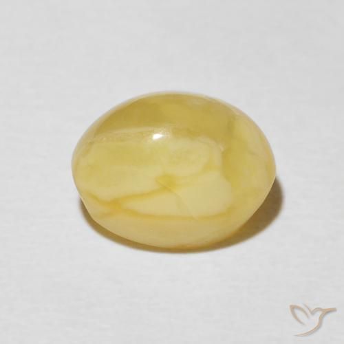 Opale Occhio di Gatto Giallo pallido naturale da 2.41 ct, Ovale, Opaco