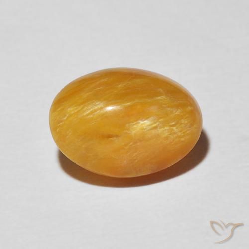 2.93ct Naturale Arancio Scuro-Oro Opale Occhio di Gatto, Ovale, Opaco