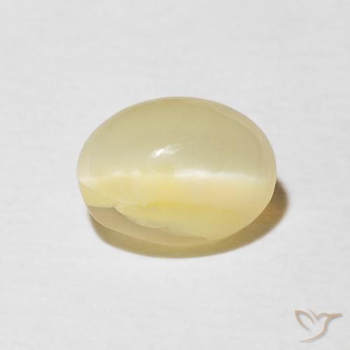 0.88ct Naturale Giallo Laguna chiaro Opale Occhio di Gatto, Ovale, Opaco