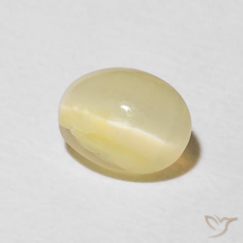 Opale Occhio di Gatto Giallo Laguna chiaro naturale da 0.88 ct, Ovale, Opaco