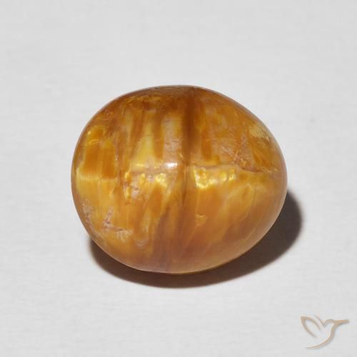 5.76ct Naturale Arancione scuro Opale Occhio di Gatto, Ovale, Opaco