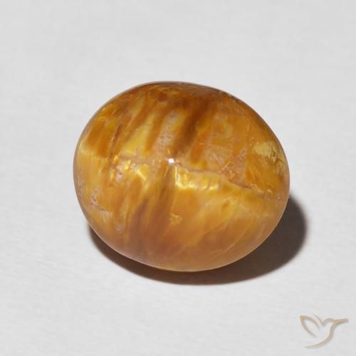 Opale Occhio di Gatto Arancione scuro naturale da 5.76 ct, Ovale, Opaco
