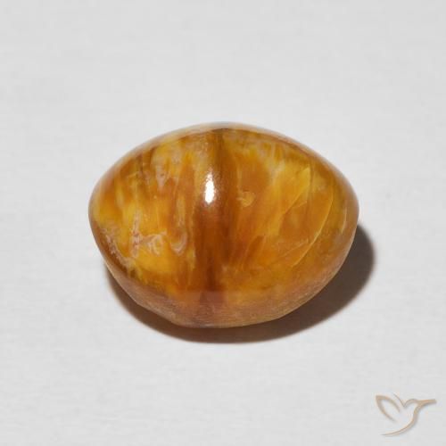 Opale Occhio di Gatto Arancione scuro naturale da 5.76 ct, Ovale, Opaco