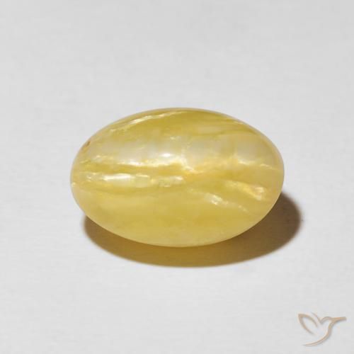 5.44ct Naturale Giallo Toscana Opale Occhio di Gatto, Ovale, Opaco