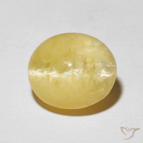 5.87ct Naturale Giallo chiaro Opale Occhio di Gatto, Ovale, Opaco