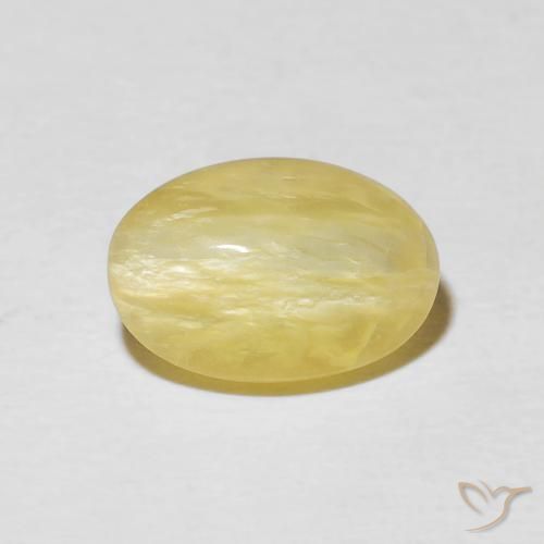 2.52ct Naturale Giallo chiaro Opale Occhio di Gatto, Ovale, Opaco