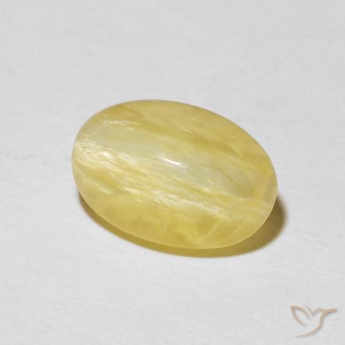 Opale Occhio di Gatto Giallo chiaro naturale da 2.52 ct, Ovale, Opaco