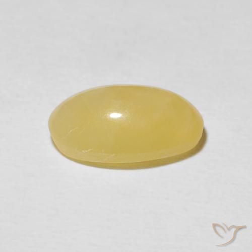 Opale Occhio di Gatto Giallo pallido naturale da 2.70 ct, Ovale, Opaco