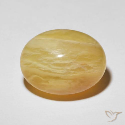20.55ct Naturale Giallo medio Opale Occhio di Gatto, Ovale, Opaco