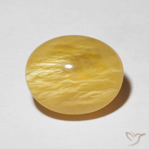 10.02ct Naturale giallo oro Opale Occhio di Gatto, Ovale, Opaco