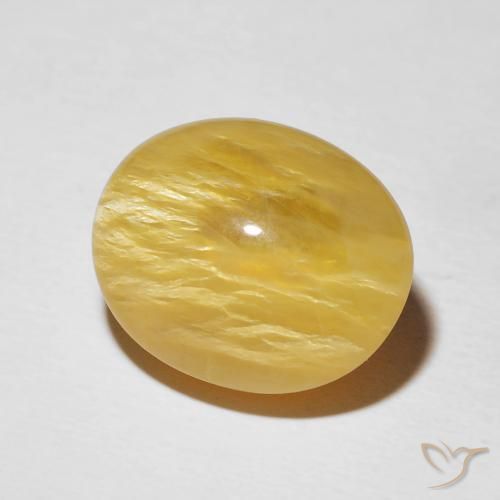 Opale Occhio di Gatto giallo oro naturale da 10.02 ct, Ovale, Opaco
