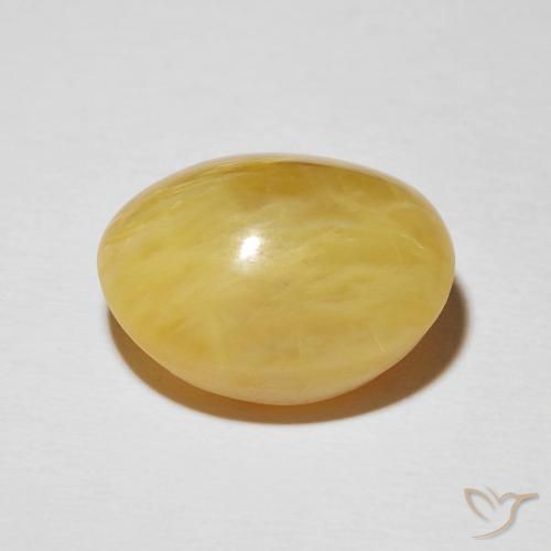 Opale Occhio di Gatto giallo oro naturale da 10.02 ct, Ovale, Opaco