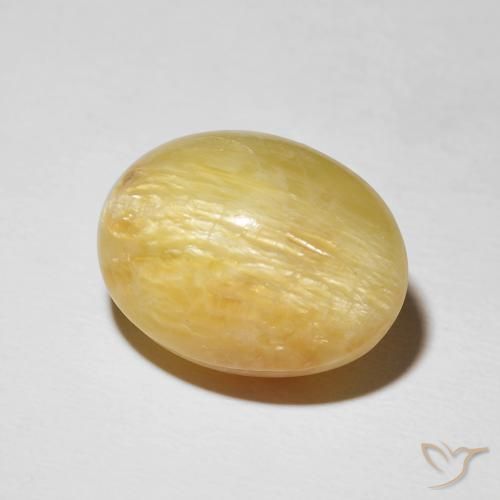 Opale Occhio di Gatto giallo oro naturale da 14.38 ct, Ovale, Opaco