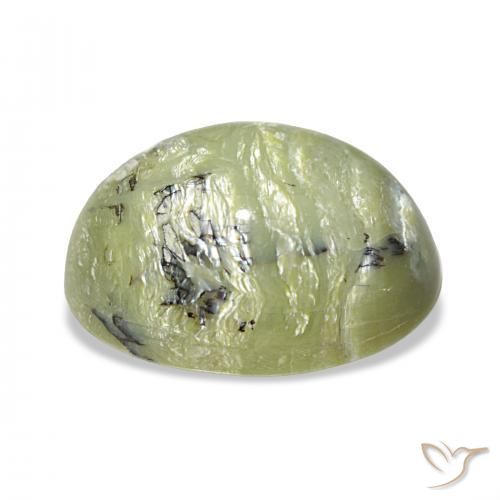 Opale Occhio di Gatto Verde medio naturale da 6.67 ct, Ovale, Opaco