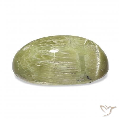 Opale Occhio di Gatto Verde giallastro naturale da 7.30 ct, Ovale, Opaco