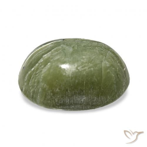 Opale Occhio di Gatto Verde giallastro naturale da 2.64 ct, Ovale, Opaco