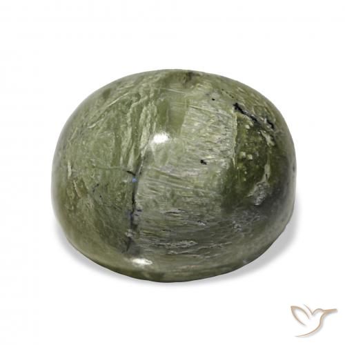 4.64ct Verde giallastro Opale Occhio di Gatto, Ovale, Opaco