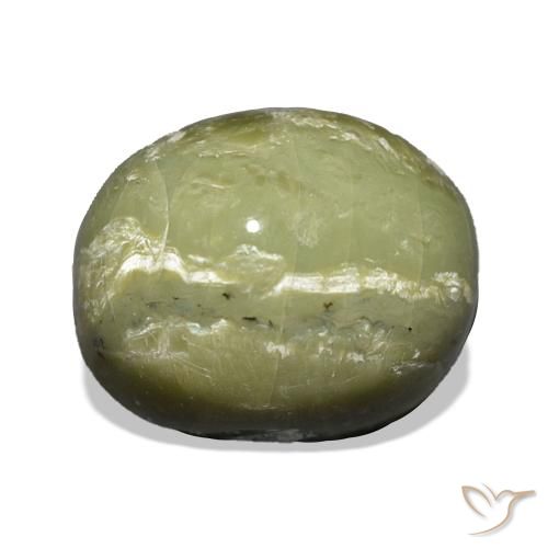 9.69ct Verde giallastro Opale Occhio di Gatto, Cuscino, Opaco