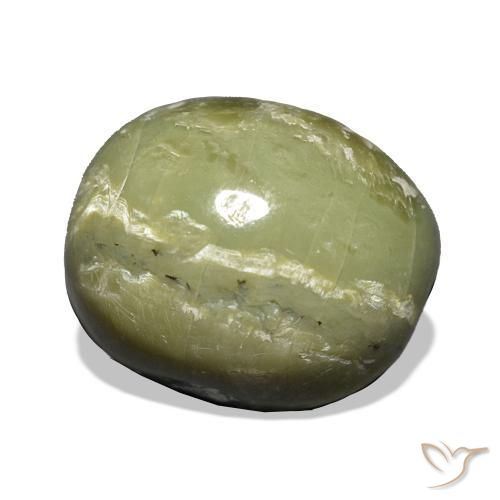 Opale Occhio di Gatto Verde giallastro naturale da 9.69 ct, Taglio a cuscino, Opaco