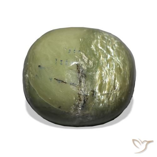 Opale Occhio di Gatto Verde terroso naturale da 6.79 ct, Cuscino, Opaco
