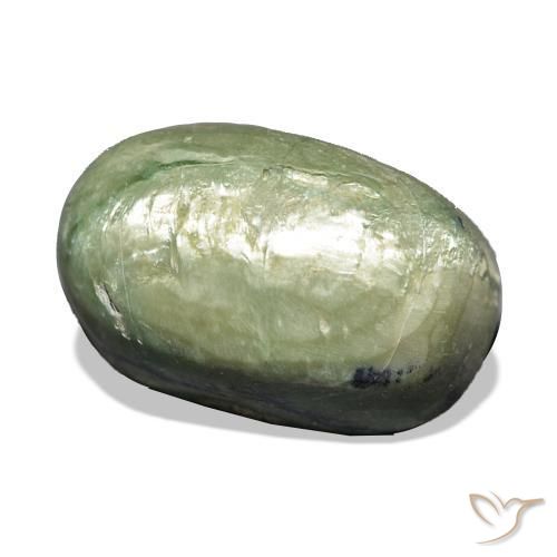 Opale Occhio di Gatto Verde caldo naturale da 11.06 ct, Ovale, Opaco