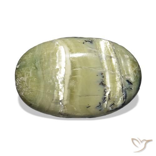7.08ct Verde giallastro Opale Occhio di Gatto, Ovale, Opaco