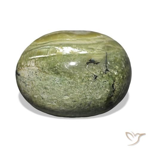 12.06ct Verde grigiastro Opale Occhio di Gatto, Ovale, Opaco