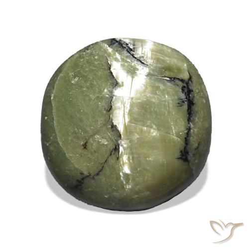 Opale Occhio di Gatto Verde caldo naturale da 3.00 ct, Cuscino, Opaco