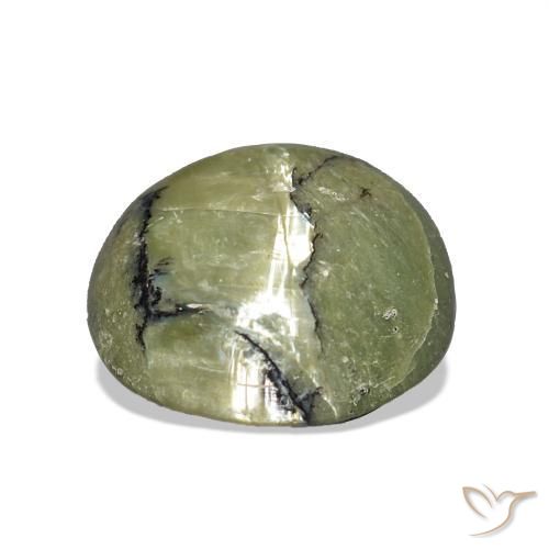 Opale Occhio di Gatto Verde caldo naturale da 3.00 ct, Cuscino, Opaco