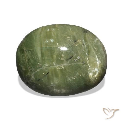 Opale Occhio di Gatto Verde caldo naturale da 3.42 ct, Ovale, Opaco