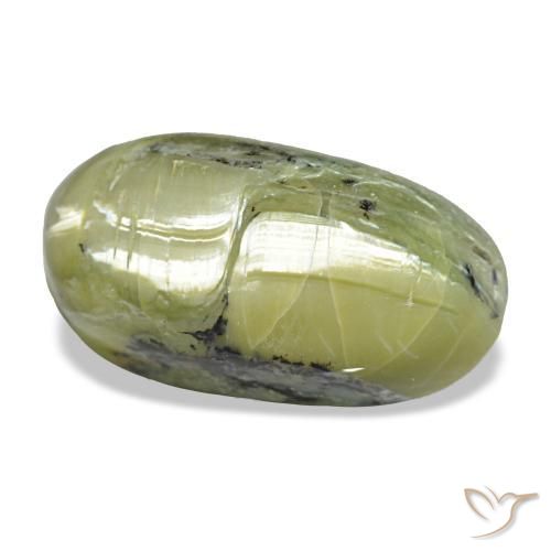 Cat's eye opal naturale verde da 9,66 ct, taglio ovale, opaco