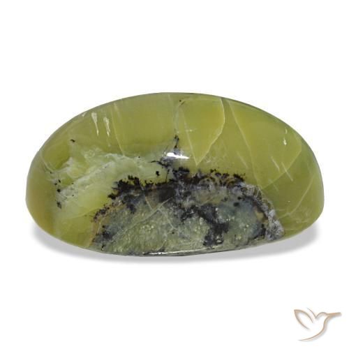 Cat's eye opal naturale verde da 9,66 ct, taglio ovale, opaco