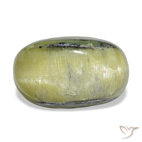 Cat's eye opal naturale verde da 4,62 ct, taglio ovale, opaco