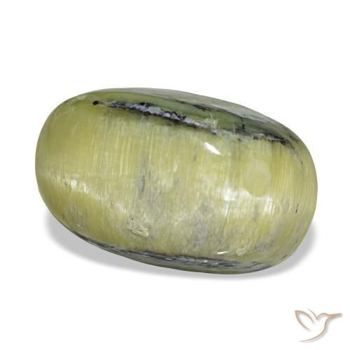 Cat's eye opal naturale verde da 4,62 ct, taglio ovale, opaco