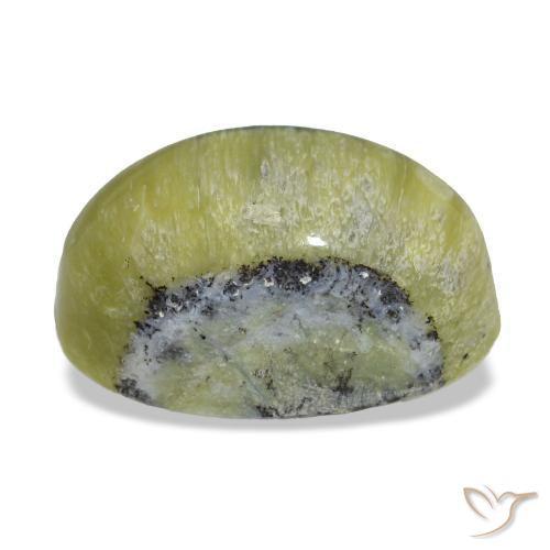 Cat's eye opal naturale verde da 4,62 ct, taglio ovale, opaco