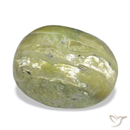 Cat's eye opal naturale verde da 11,22 ct, taglio ovale, opaco