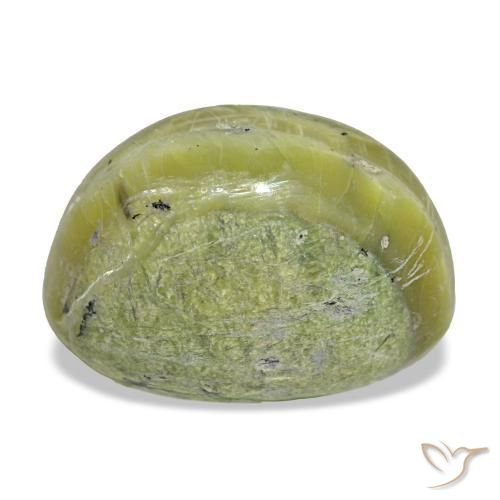 Cat's eye opal naturale verde da 11,22 ct, taglio ovale, opaco