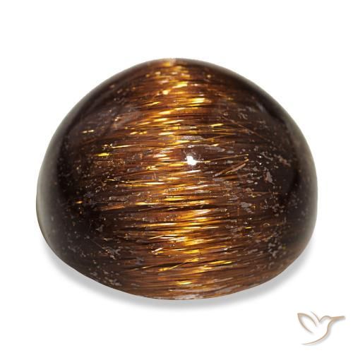 Cat's eye rutile quartz naturale arancione da 19,68 ct, taglio rotondo, opaco